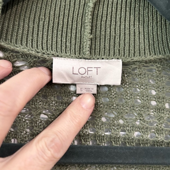 Loft Open Knit Cardigan Sweater Size S Sleeveless Crochet Boho Hippie Layering - Picture 3 of 7